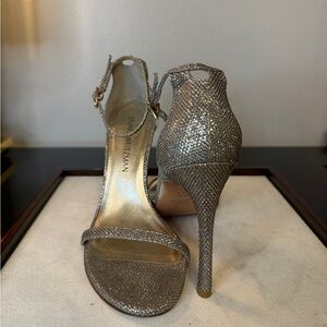 Stuart Weitzman Women's Glitter Heels - Silver
